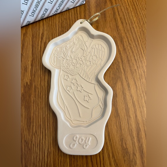 Longaberger 1996 Clay Cookie Mold JOY #4 in Angel Series NIB - Picture 2 of 4